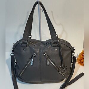 Michael Kors Gray Leather Shoulder Bag